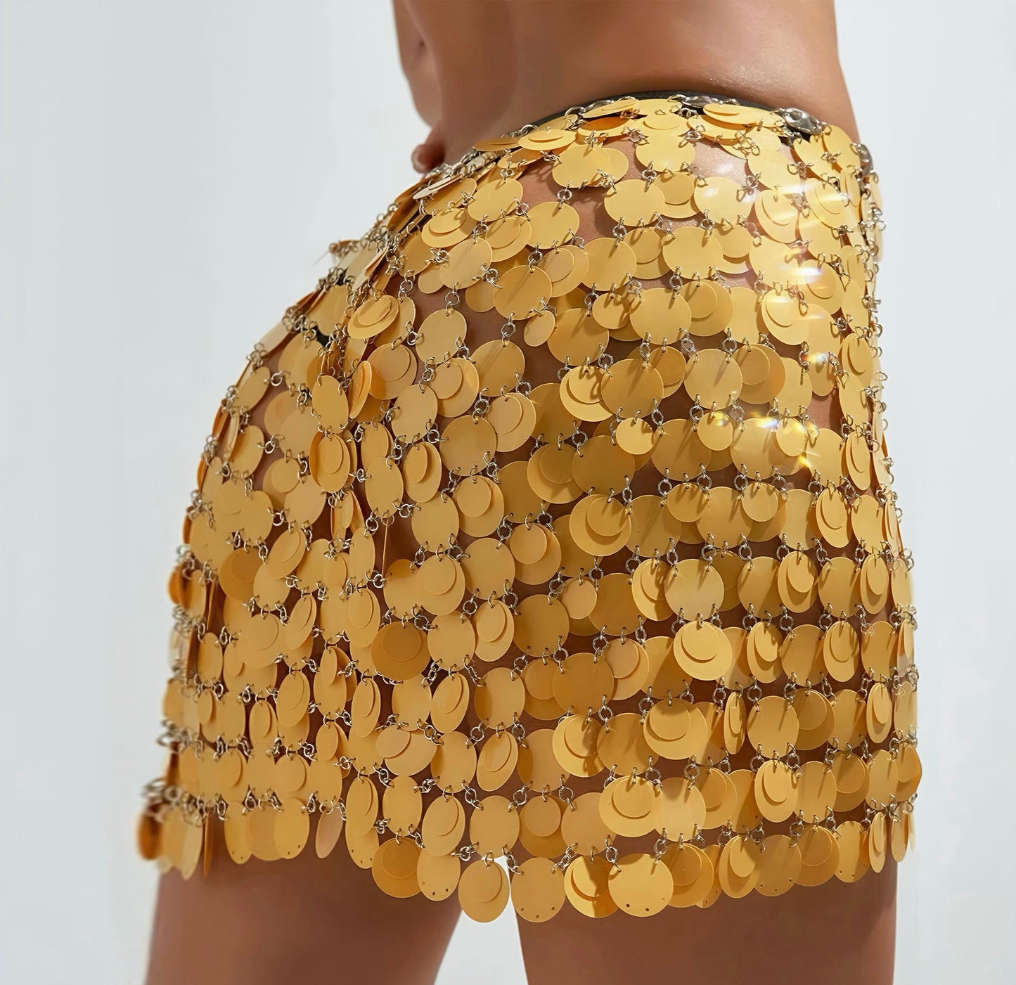Date Me Now Yellow Sequin Mini Skirt