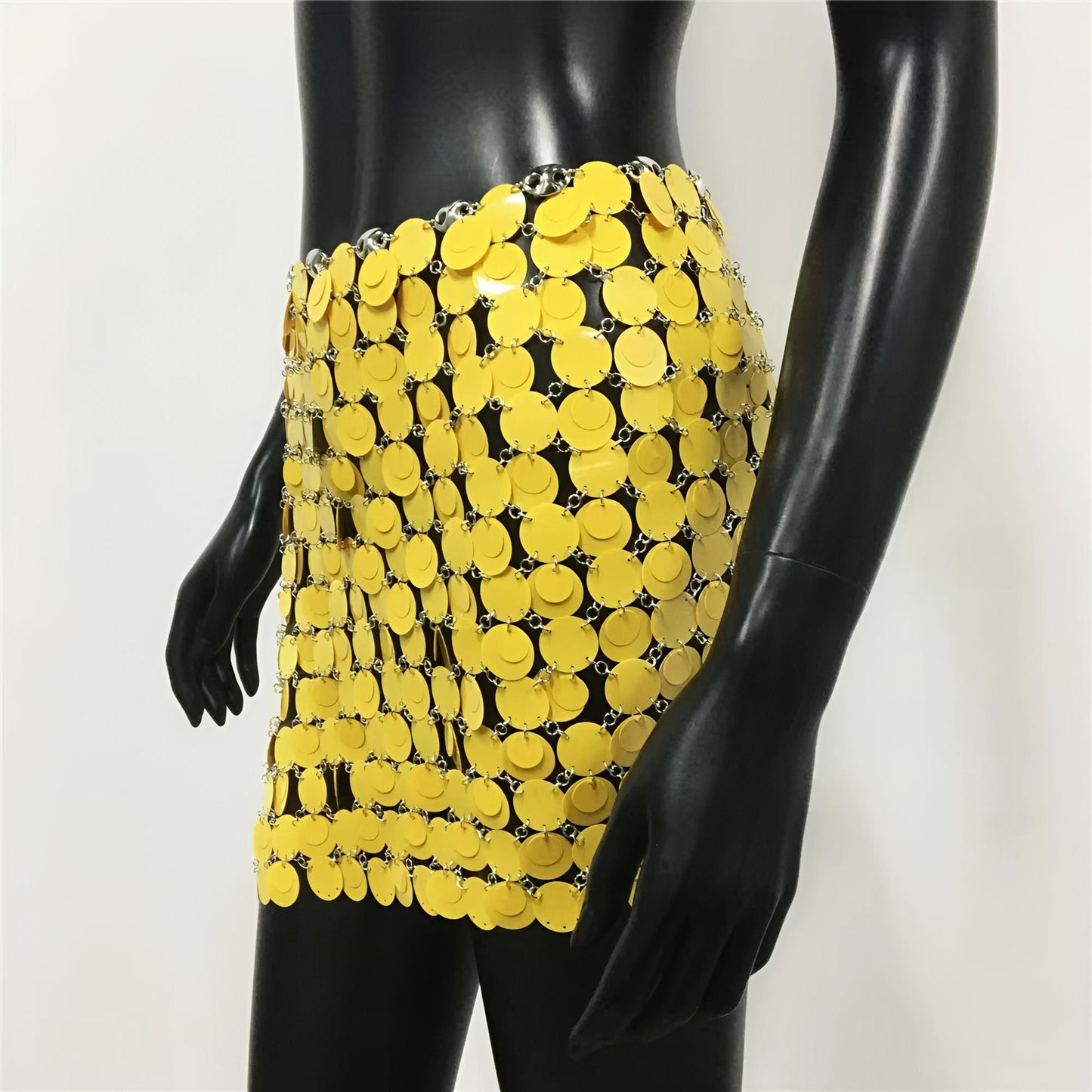 Date Me Now Yellow Sequin Mini Skirt