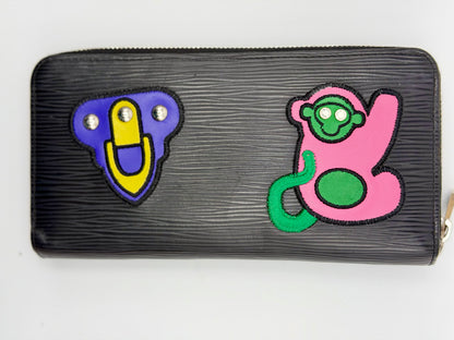 Louis Vuitton Epi Leather Zippy Wallet - Limited Edition "Love Lock" patches - Black
