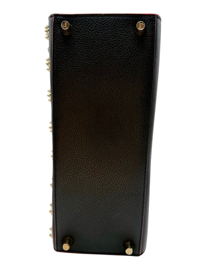Christian Louboutin Paloma Medium Tote Bag - Black Grainy Leather with Spikes, Iconic