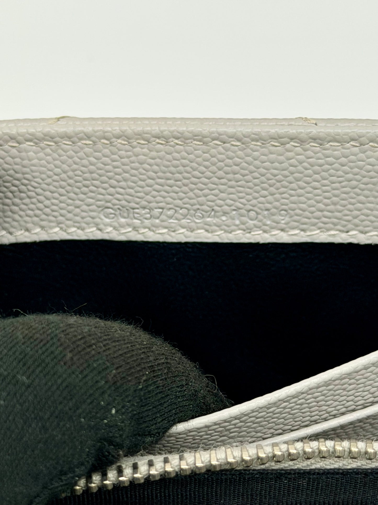 Yves Saint Laurent (YSL) Monogram Large Flap Wallet in Light Grey Quilted Leather - Authentic, Preloved