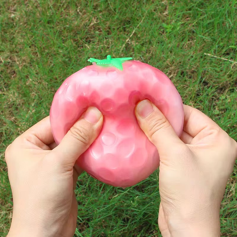 Magic Color-Changing Giant Strawberry Squishy Squeeze TPR Filled Toy – UV Sensitive Stress Reliever!