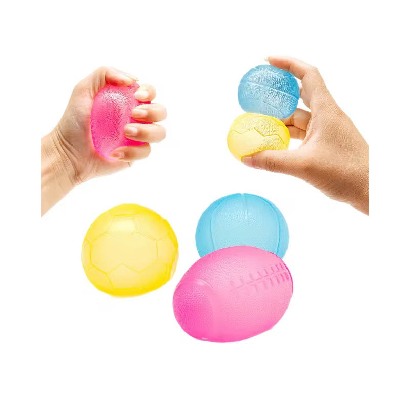 Sensory Sports Ball Squishies – Sugar-Filled TPR Squish Squeeze Toys for Stress Relief & Fidget Play