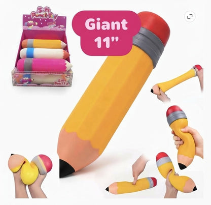 Jumbo Squishy Pencil Toy 28cm 11” – Super Soft, Stretchy Fidget Toy