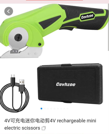4V Cordless Electric Scissors - Heavy Duty Rotary Cutter for Crafts, Fabric & Cardboard