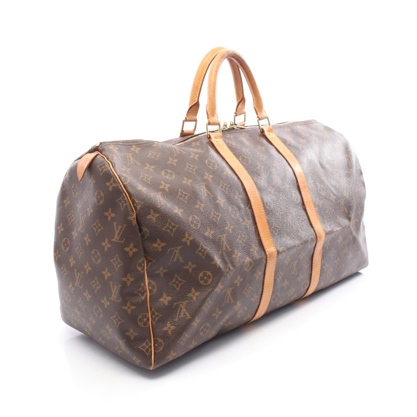 Louis Vuitton Monogram Keepall 55 Bandoulière Boston Travel Bag – Vintage Canvas & Vachetta Leather