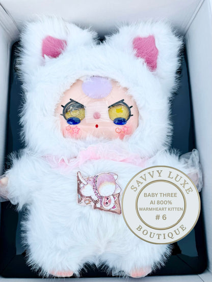 Baby Three Ai 800% Warmheart Kitten Plush - Various Eye Styles, Expressions & Accessories