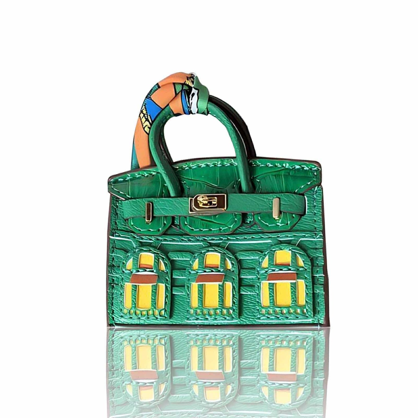 Luxury Boutique Series: Mini "Faubourg" Leather Handbag Charms | Micro-Bag Keychain & Bag Accessory