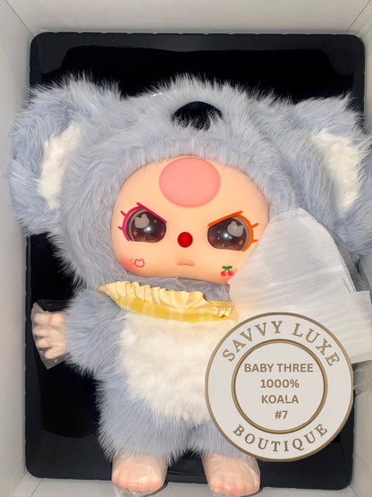 BABY THREE 1000% Blue Koala Big Baby Confirmed Authentic Art Toy