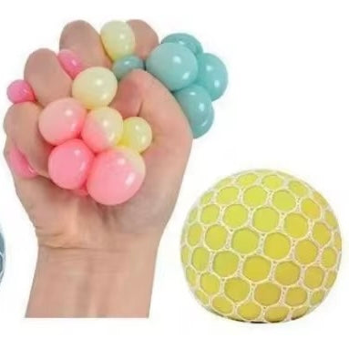 Colorful Mesh Grape Squeeze Balls TPR Filled (6 cm)