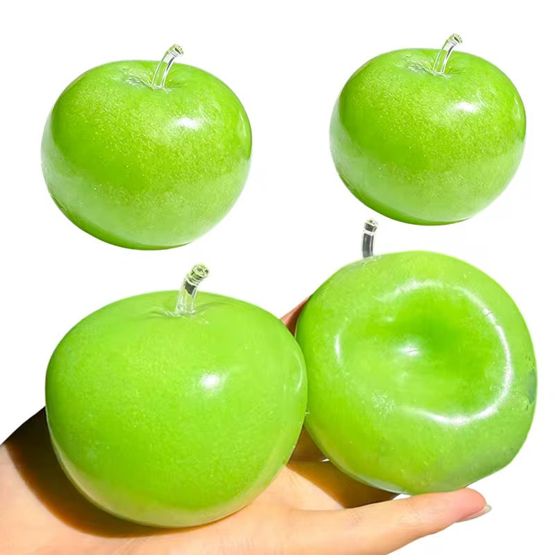 Green Apple Slushy Stress Ball – Moldable Ice Sand ASMR Squishy Fidget Toy for Anxiety & Focus, Silky TPR Crunchy Sound Squeeze Ball