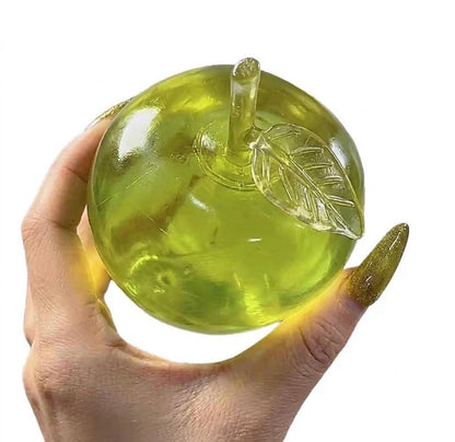 Clear Green Apple Maltose Squishy Toy - Crystal Sugar Squeeze Fidget - Ultra Satisfying Malt Glucose Sensory Stress Relief Toy 5.5cm