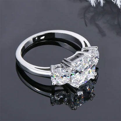 3.5 Carat Sparkala™ Three-Stone Ring (Platinum over Fine Sterling Silver)