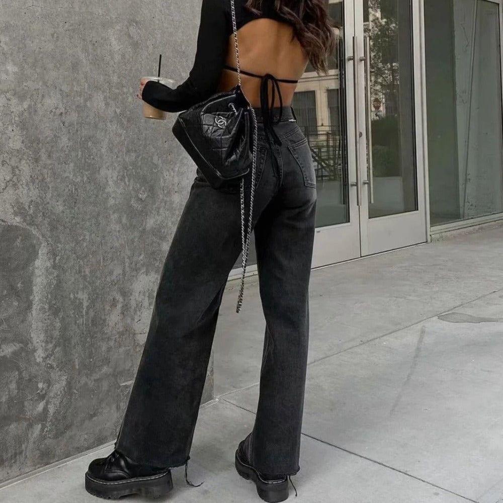 Harbor Black High-Waist Jeans