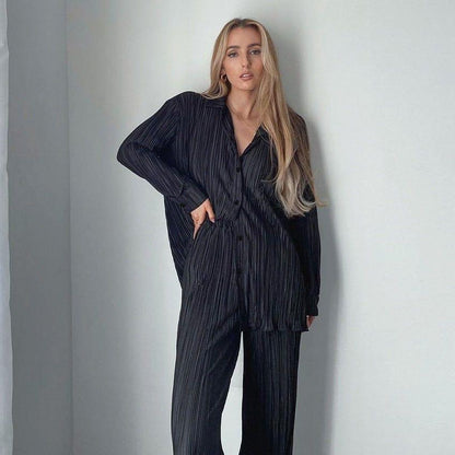 High Street Oversized Black Vintage Two-Piece Set