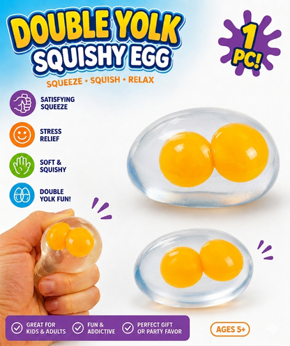 Double Yolk Squishy Egg - Squish Squeeze Fidget!