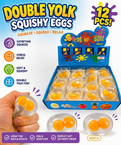 Double Yolk Squishy Egg - Squish Squeeze Fidget!