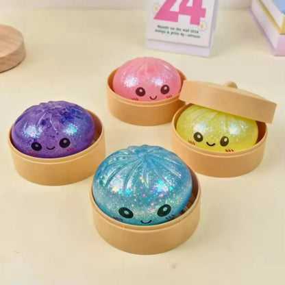 Rainbow Glitter Dumplings - Sugar Squish Squeeze 8.5cm (3.35”) Mystery Buns!