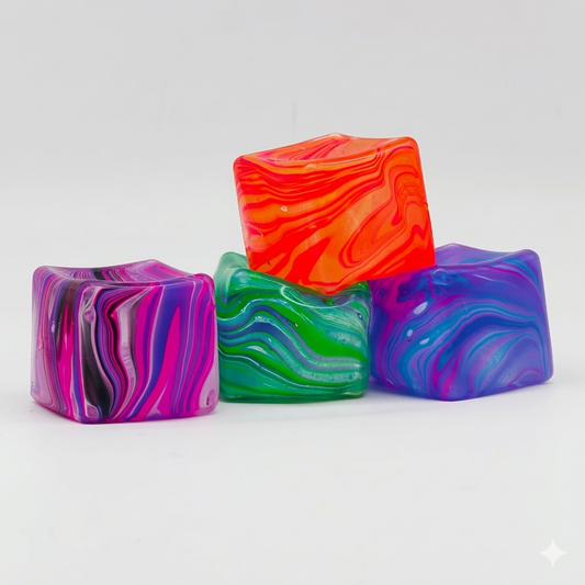 Marble Swirl Stress Cube Squish & Squeeze, 2 Sizes!