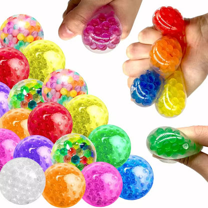 Mini Boba Bead Stress Popper Balls – 3.5cm Squeeze Sensory Grape Toys, Colorful Squishy for ADHD, Anxiety Relief