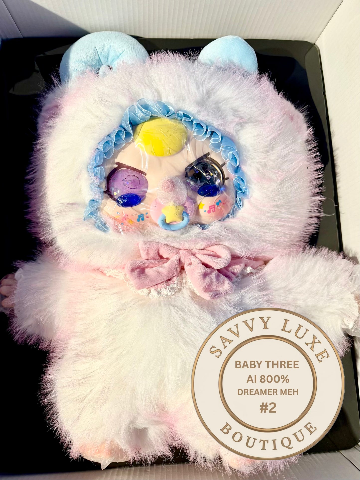 Baby Three Ai 800% White/Pink Dreamer Meh Sheep Plush - Various Eye Styles, Expressions & Accessories