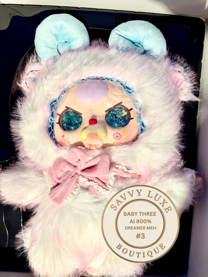 Baby Three Ai 800% White/Pink Dreamer Meh Sheep Plush - Various Eye Styles, Expressions & Accessories