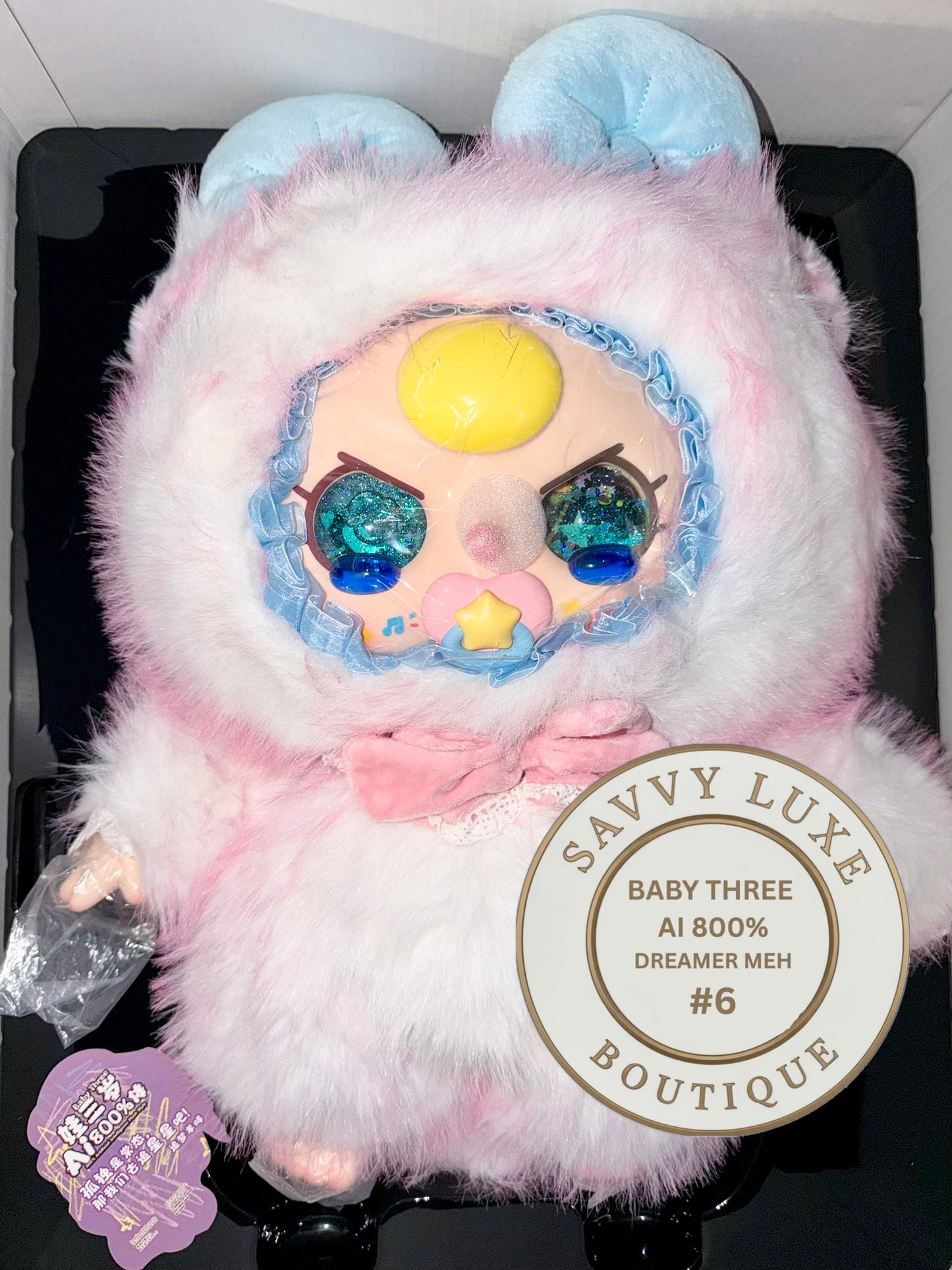 Baby Three Ai 800% White/Pink Dreamer Meh Sheep Plush - Various Eye Styles, Expressions & Accessories