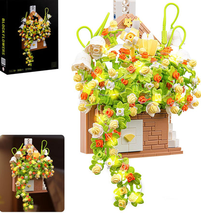 Bloom & Build: The Ultimate Flower Bouquet Building Block Set with LED Magic
