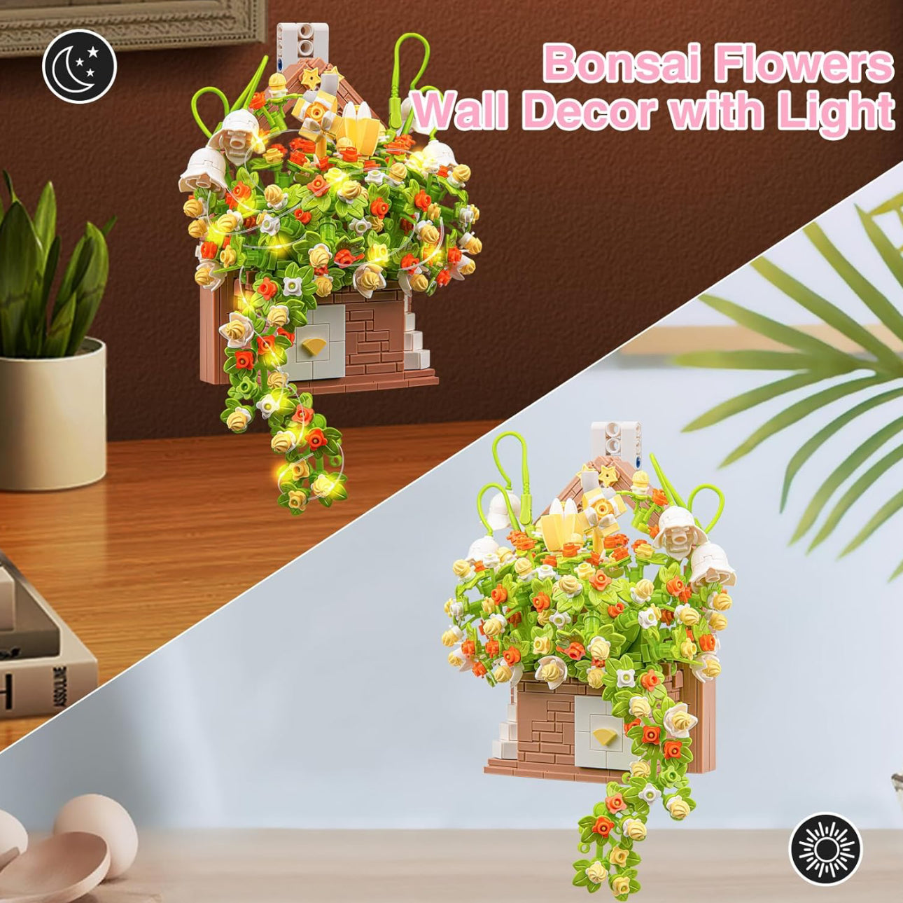 Bloom & Build: The Ultimate Flower Bouquet Building Block Set with LED Magic