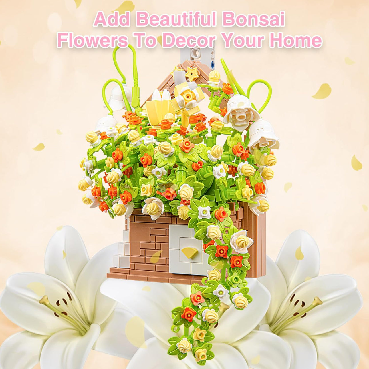 Bloom & Build: The Ultimate Flower Bouquet Building Block Set with LED Magic