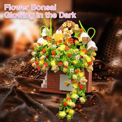 Bloom & Build: The Ultimate Flower Bouquet Building Block Set with LED Magic