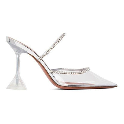 Out Out Crystal Embellished Clear Heels