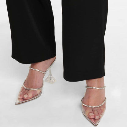Out Out Crystal Embellished Clear Heels