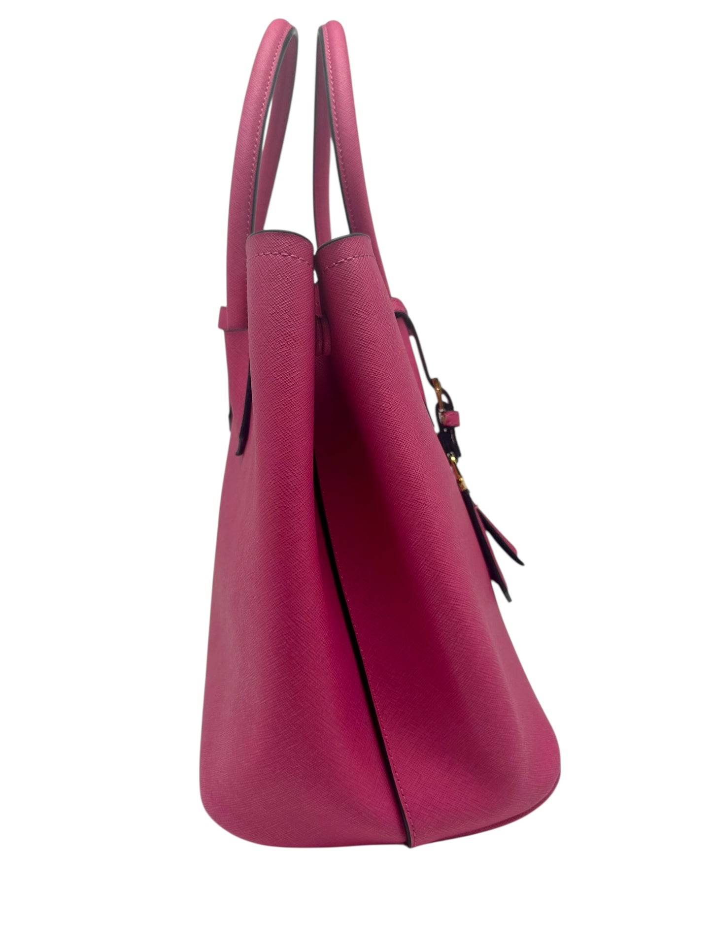 Prada Saffiano Lux Double Handle Tote Bag in Peonia Pink - Excellent Condition