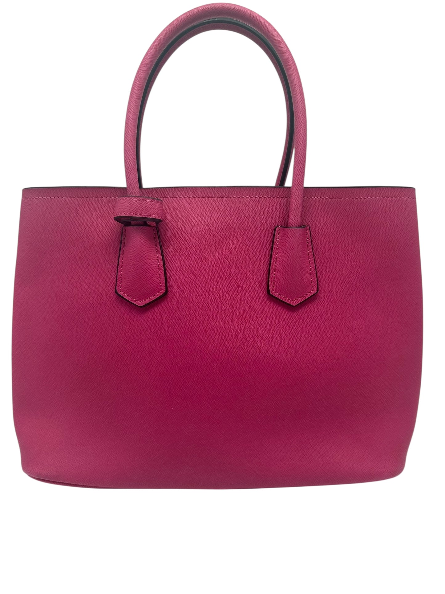 Prada Saffiano Lux Double Handle Tote Bag in Peonia Pink - Excellent Condition