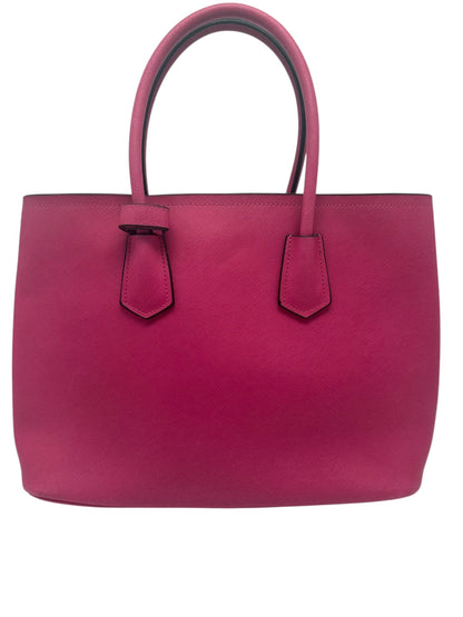 Prada Saffiano Lux Double Handle Tote Bag in Peonia Pink - Excellent Condition