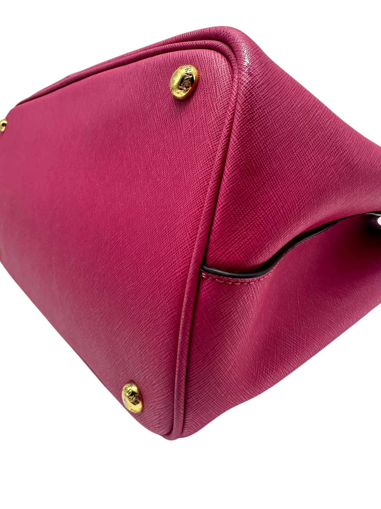 Prada Saffiano Lux Double Handle Tote Bag in Peonia Pink - Excellent Condition