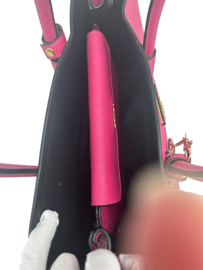 Prada Saffiano Lux Double Handle Tote Bag in Peonia Pink - Excellent Condition