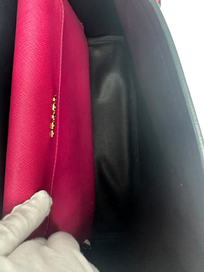 Prada Saffiano Lux Double Handle Tote Bag in Peonia Pink - Excellent Condition