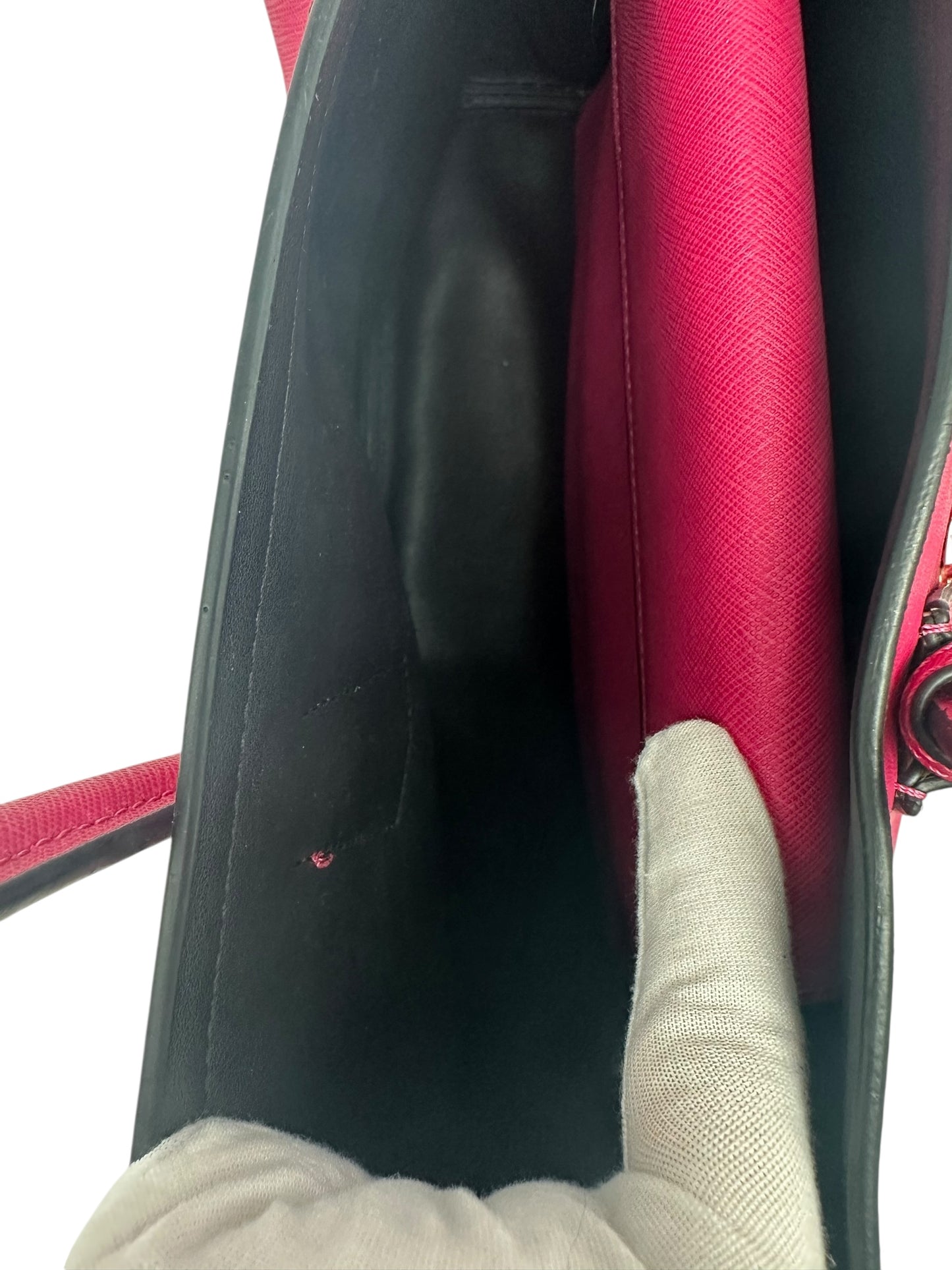 Prada Saffiano Lux Double Handle Tote Bag in Peonia Pink - Excellent Condition