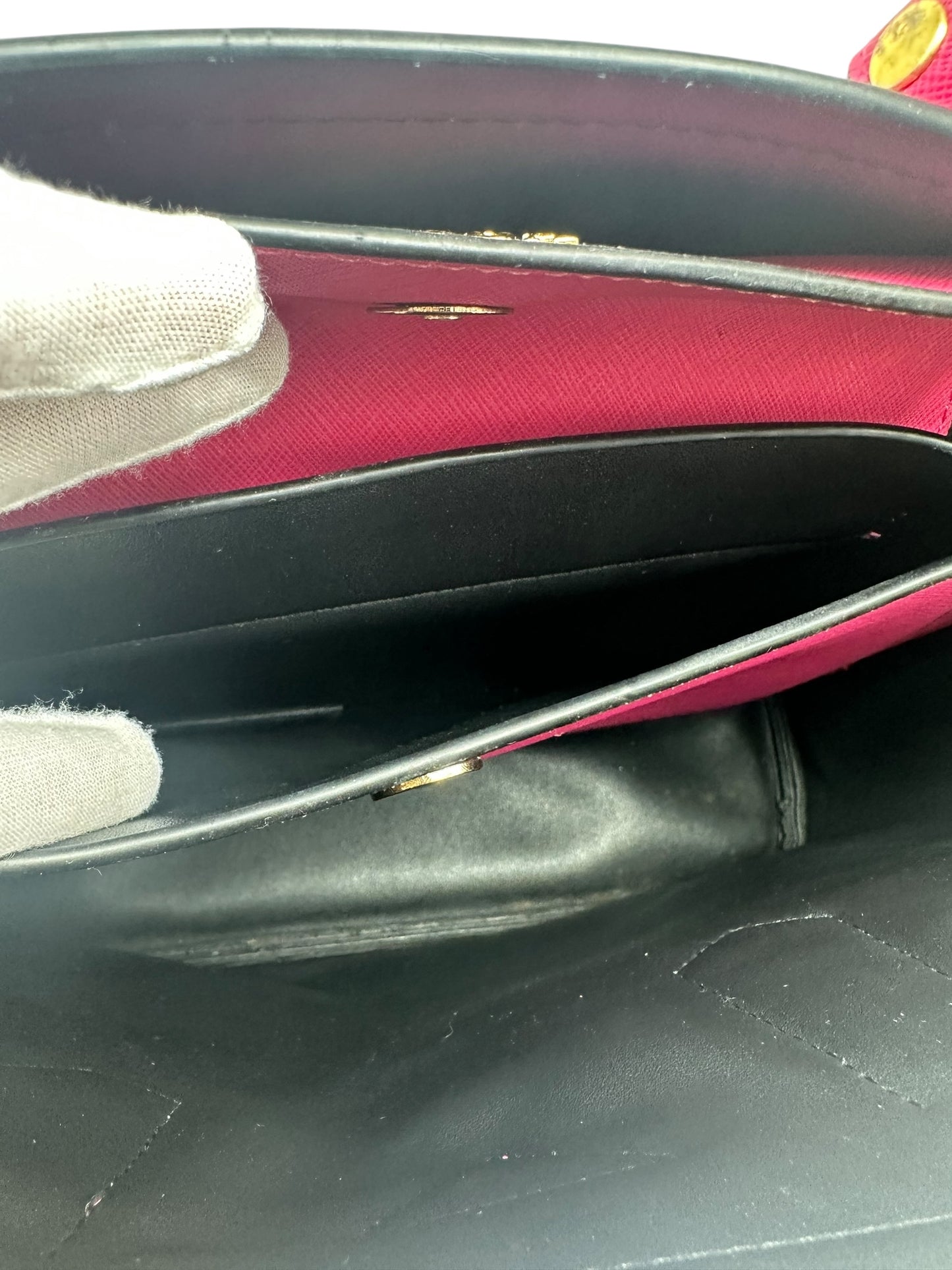Prada Saffiano Lux Double Handle Tote Bag in Peonia Pink - Excellent Condition