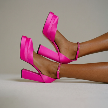 Rendezvous Hot Pink Platform Pumps