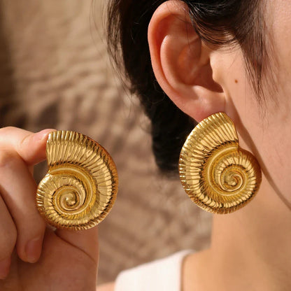 Sea Goddess Spiral Stud Earrings