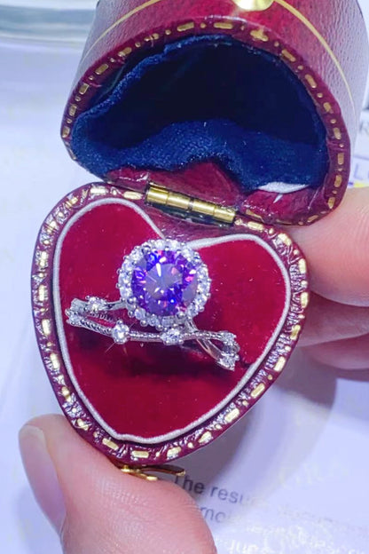 1 Carat Blue Brilliant Round Cut Sparkala™ Platinum Over Pure Sterling Silver Ring (Blue Or Purple)