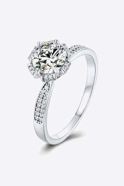 Platinum Over Pure Sterling Silver 1 Carat Brilliant Round Cut Sparkala™ Ring