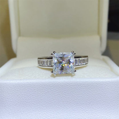 3 Carat Princess-Cut Sparkala™ Pure Sterling Silver Square Shape Ring