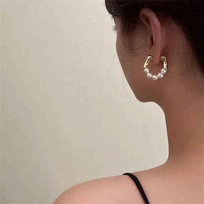 Aurora Pearl Hoop Earrings