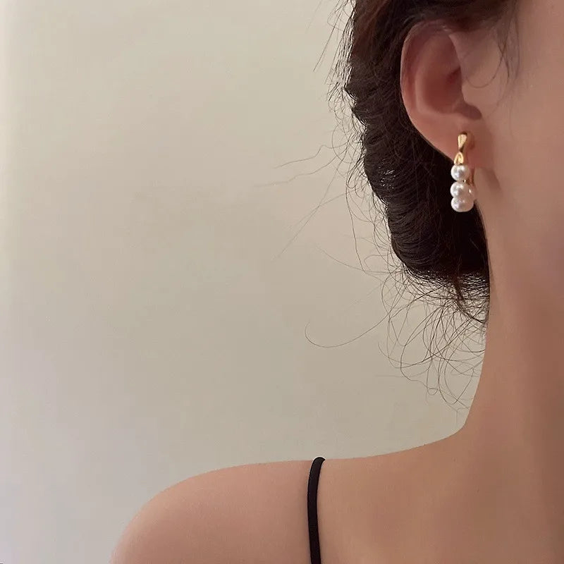 Aurora Pearl Hoop Earrings