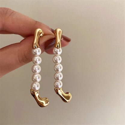Aurora Pearl Hoop Earrings