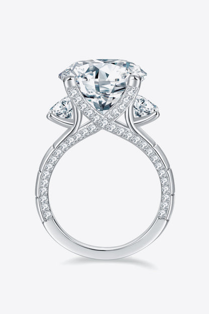 8.6 Carat Brilliant Round Cut Sparkala™ 3 stone Ring (Platinum Over Pure Sterling Silver)